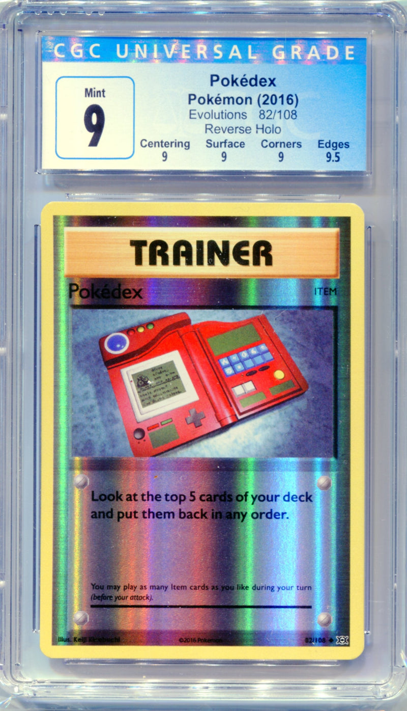 CGC 9 Pokedex Reverse Holo - Evolutions 82/108