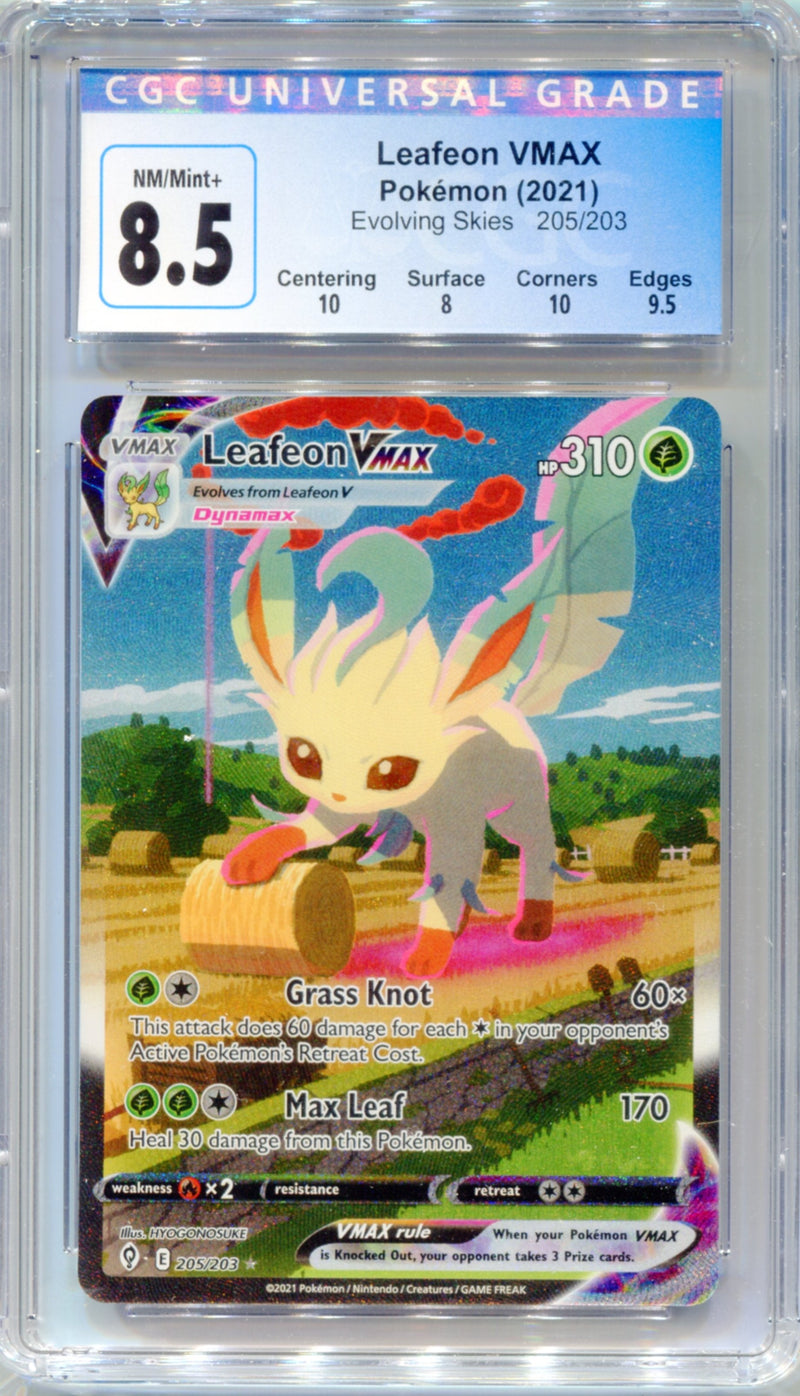 CGC 8.5 Leafeon VMAX Alternate Art - Evolving Skies 205/203