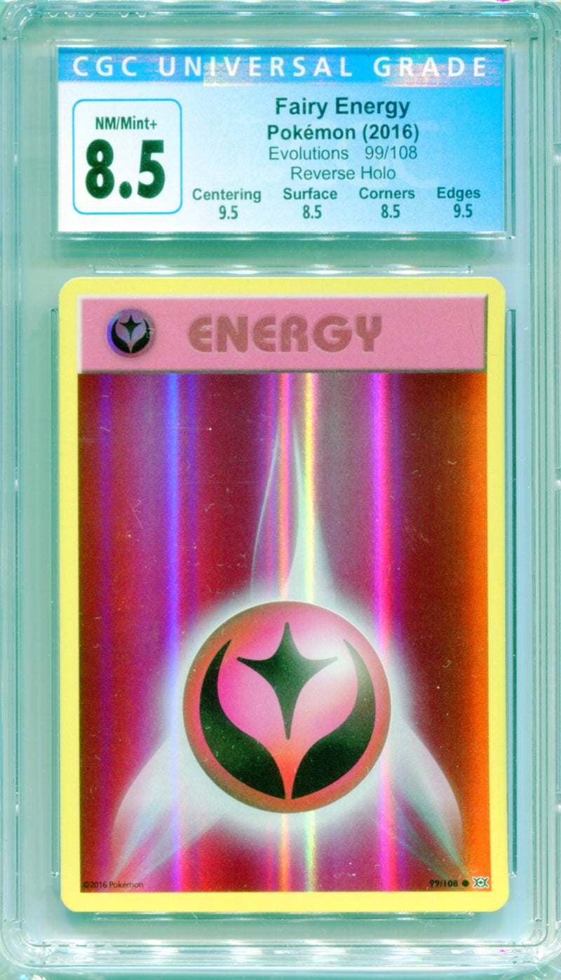 CGC 8.5 Fairy Energy Reverse Holo - Evolutions 99/108