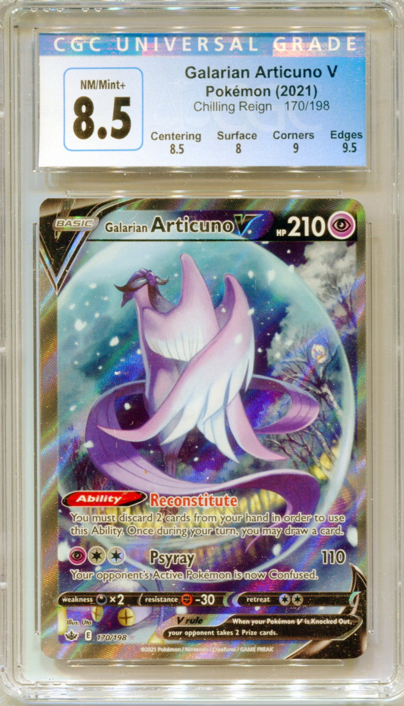 CGC 8.5 Galarian Articuno V Alternate Art - Chilling Reign 170/198