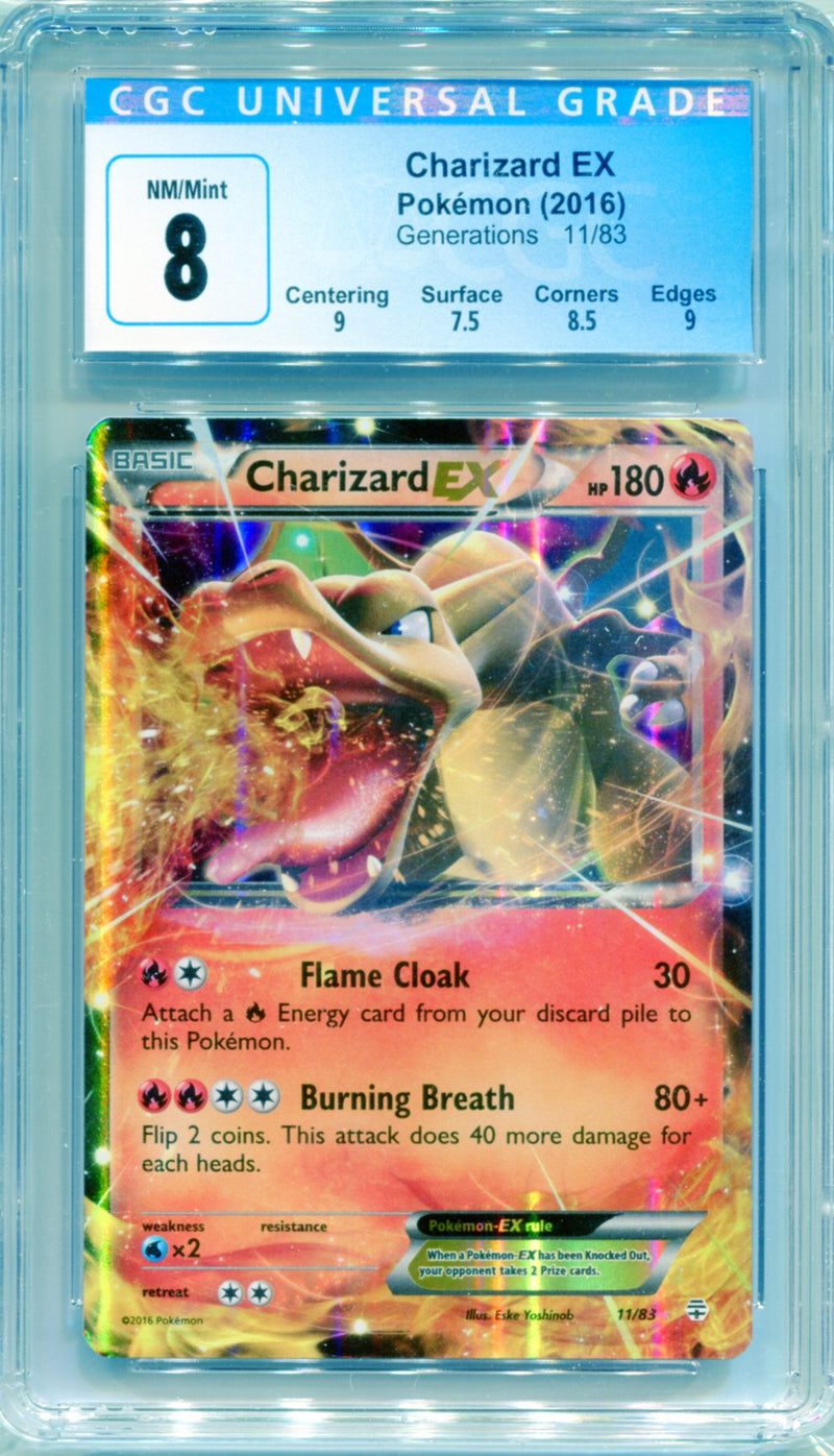 CGC 8 Charizard EX - Generations 11/83