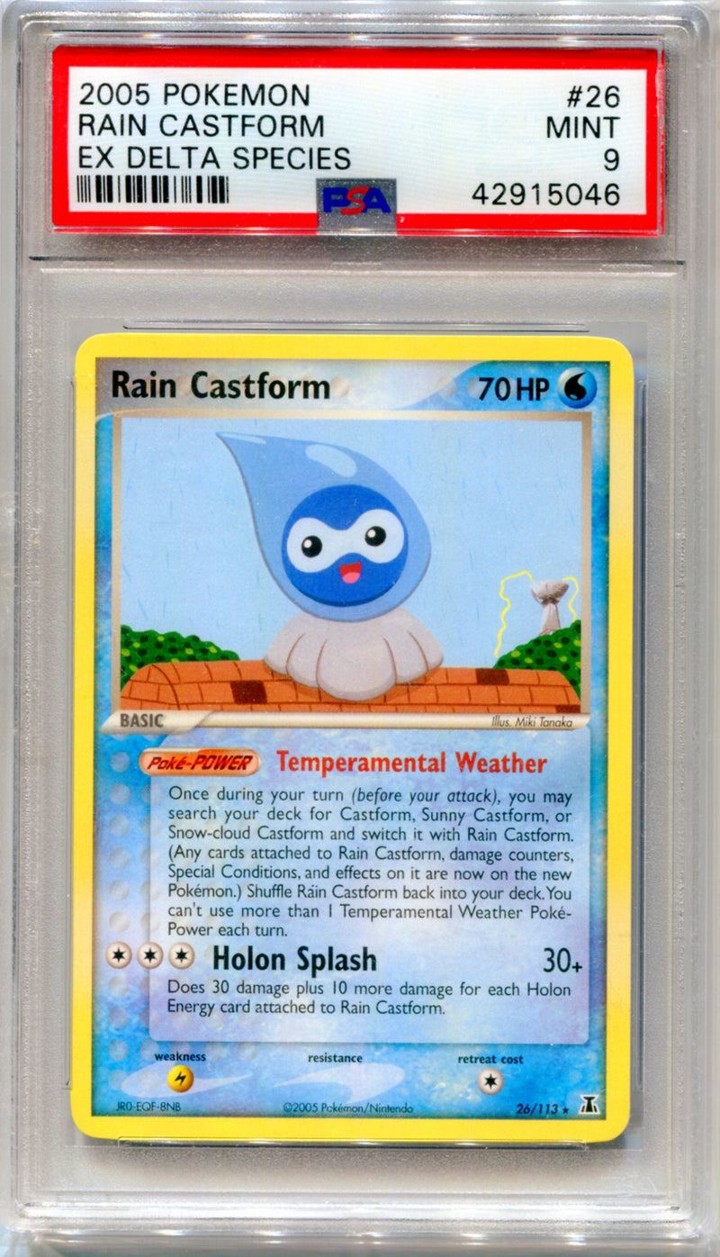 PSA 9 Rain Castform - Ex Delta Species 26/113