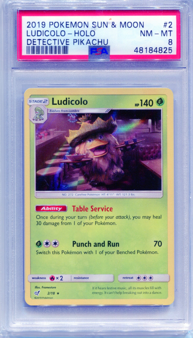 PSA 8 Ludicolo Holo - Detective Pikachu 2/18