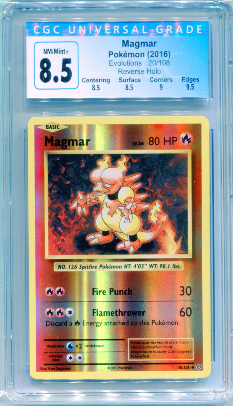 CGC 8.5 Magmar Reverse Holo - Evolutions 20/108