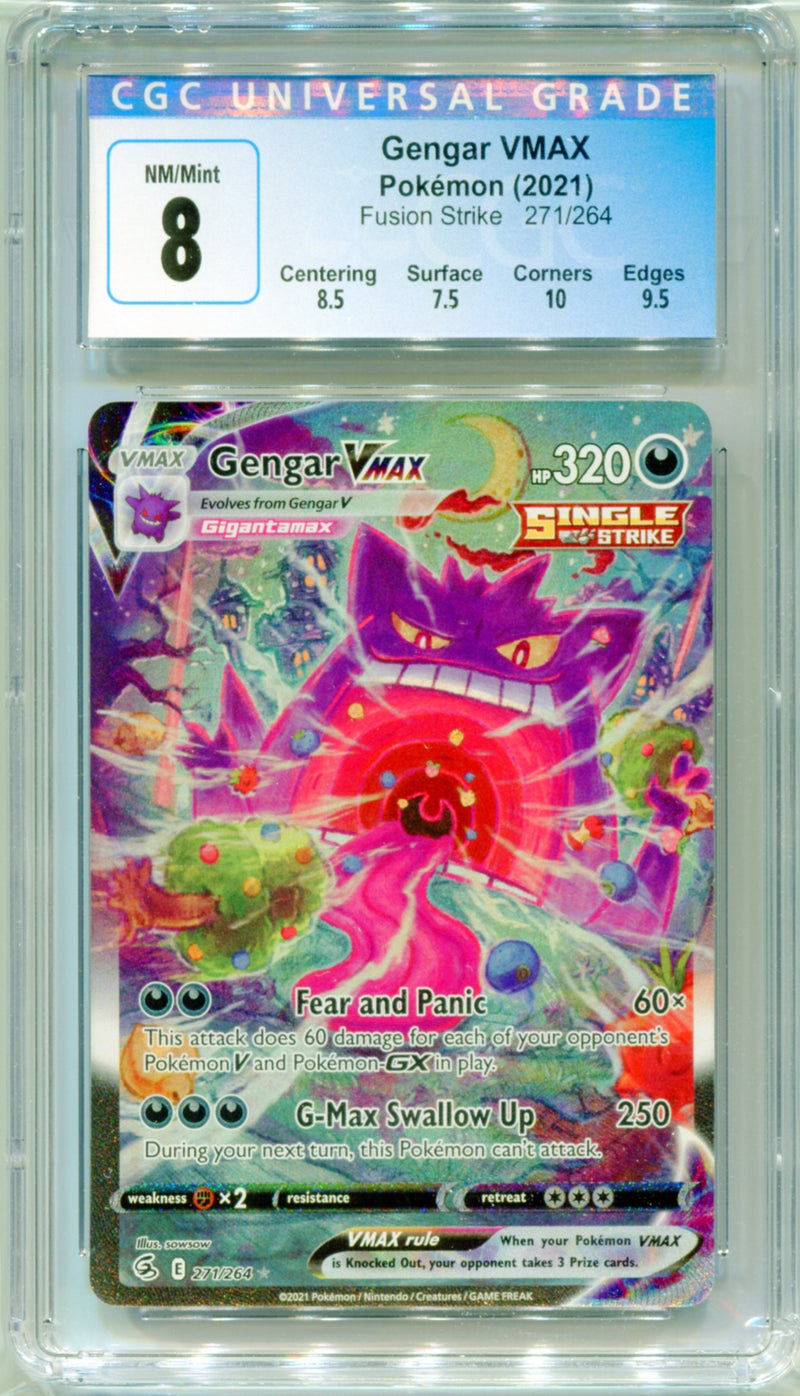 CGC 8 Gengar VMAX Alternate Art - Fusion Strike 271/264