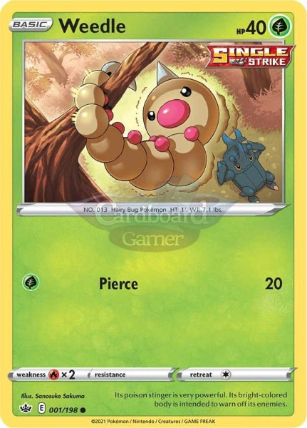 001/198 Weedle Common Chilling Reign Single Card