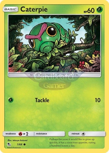 001/68 Caterpie Common Hidden Fates Single Card