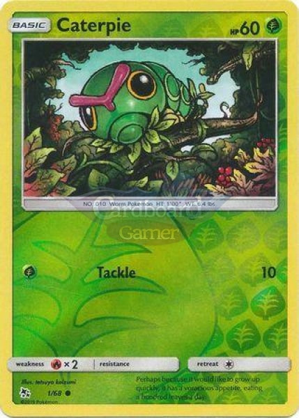 001/68 Caterpie Common Reverse Holo Hidden Fates Single Card