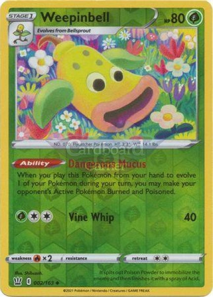 002/163 Weepinbell Reverse Holo Uncommon Battle Styles Single Card