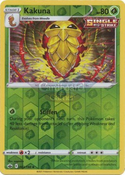 002/198 Kakuna Uncommon Reverse Holo Chilling Reign Single Card