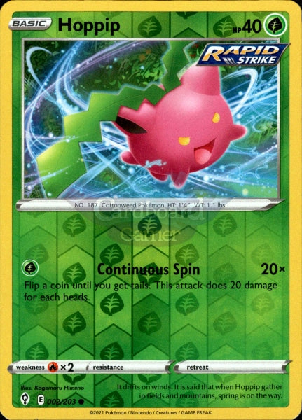 002/203 Hoppip Reverse Holo Evolving Skies Single Card