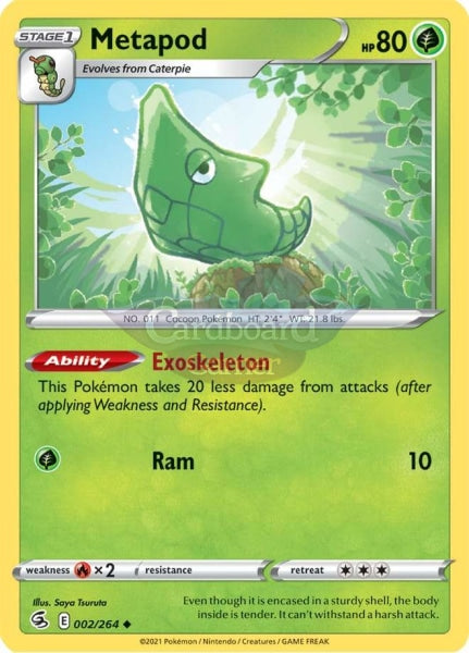 002/264 Metapod Uncommon Fusion Strike Single Card