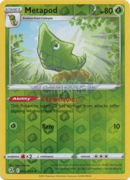 002/264 Metapod Uncommon Reverse Holo Fusion Strike Single Card