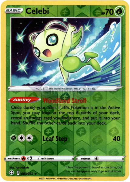 003/072 Celebi Rare Reverse Holo Shining Fates Single Card