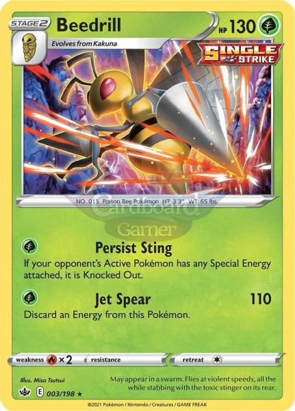 003/198 Beedrill Holo Rare Chilling Reign Single Card