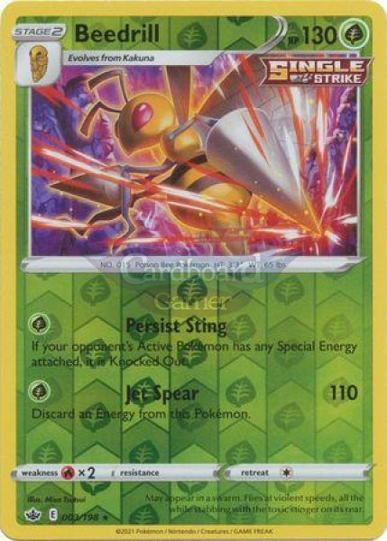 003/198 Beedrill Rare Reverse Holo Chilling Reign Single Card