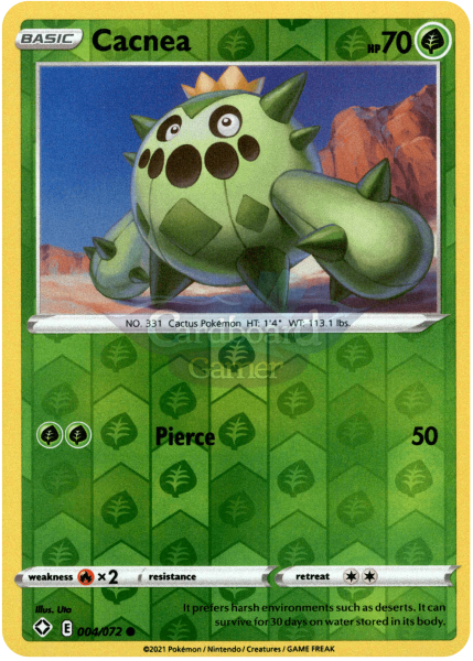 004/072 Cacnea Common Reverse Holo Shining Fates Single Card