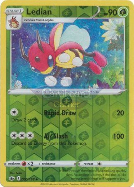 005/198 Ledian Uncommon Reverse Holo Chilling Reign Single Card