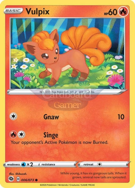 006/073 Vulpix Common Champions Path Single Card