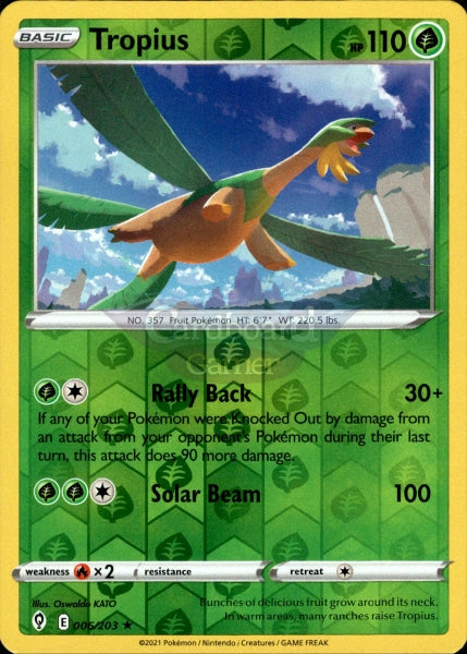 006/203 Tropius Reverse Holo Evolving Skies Single Card