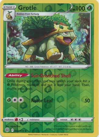 007/172 Grotle Uncommon Reverse Holo Brilliant Stars Pokemon TCG