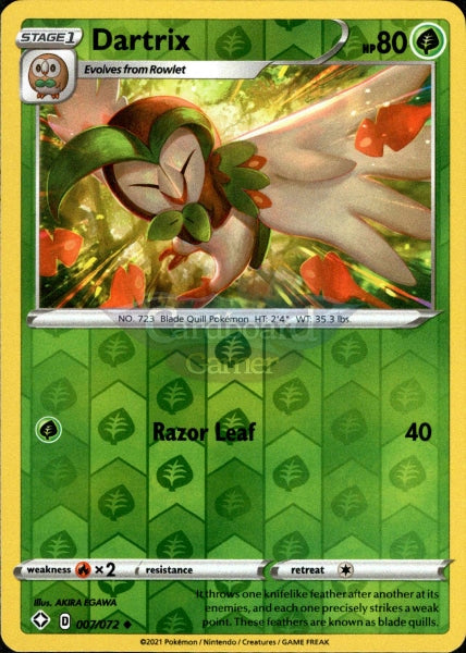 007/072 Dartrix Uncommon Reverse Holo Shining Fates Single Card