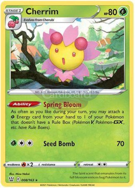 008/163 Cherrim Holo Rare Battle Styles Single Card