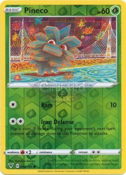 008/185 Pineco Common Reverse Holo Vivid Voltage Single Card