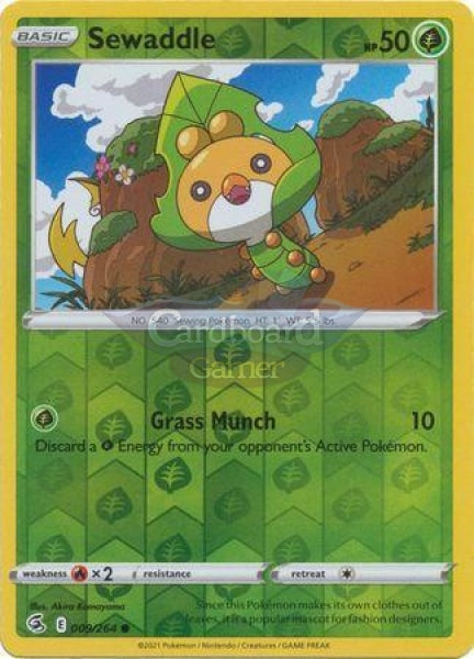 009/264 Sewaddle Common Reverse Holo Fusion Strike Single Card