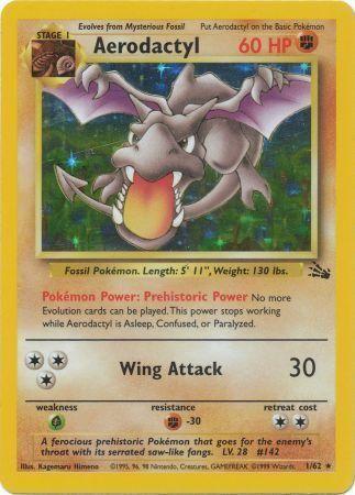 1/62 Aerodactyl Holo Rare Fossil Set Unlimited