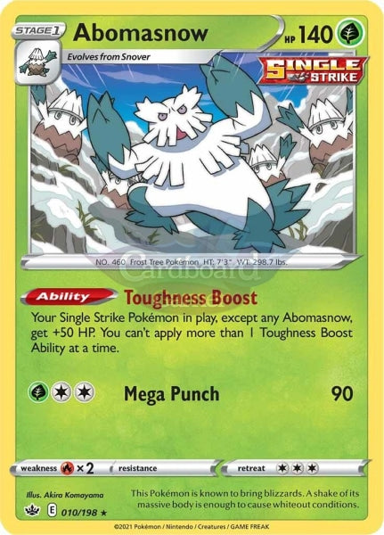 010/198 Abomasnow Rare Chilling Reign Single Card