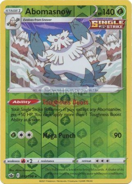 010/198 Abomasnow Rare Reverse Holo Chilling Reign Single Card