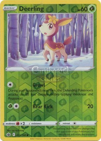 011/198 Deerling Common Reverse Holo Chilling Reign Single Card