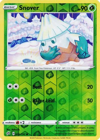 012/192 Snover Common Reverse Holo Rebel Clash