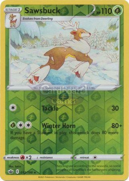 012/198 Sawsbuck Rare Reverse Holo Chilling Reign Single Card