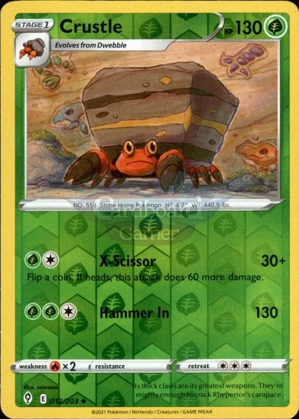 012/203 Crustle Reverse Holo Evolving Skies Single Card