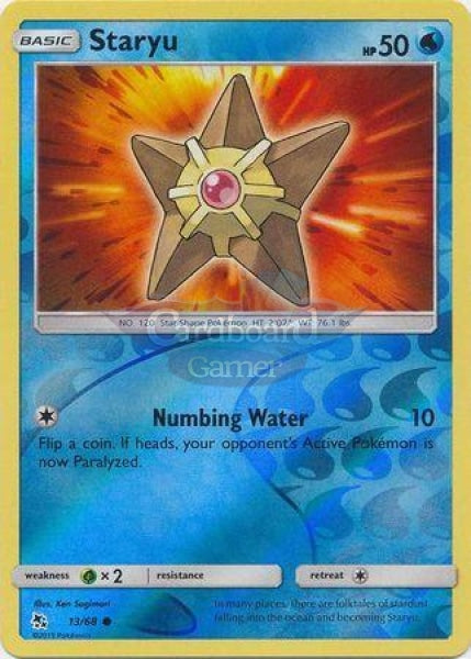 013/68 Staryu Common Reverse Holo Hidden Fates Single Card