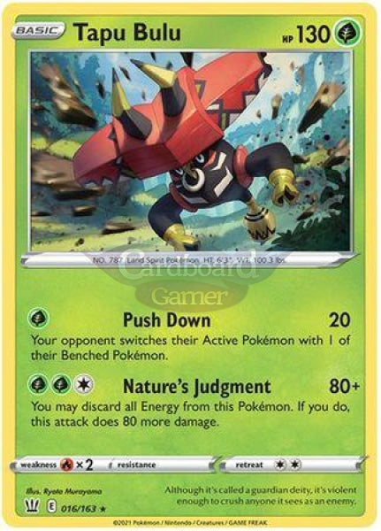 016/163 Tapu Bulu Holo Rare Battle Styles Single Card