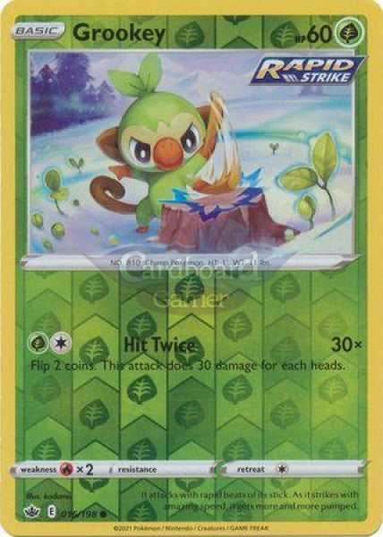 016/198 Grookey Common Reverse Holo Chilling Reign Single Card