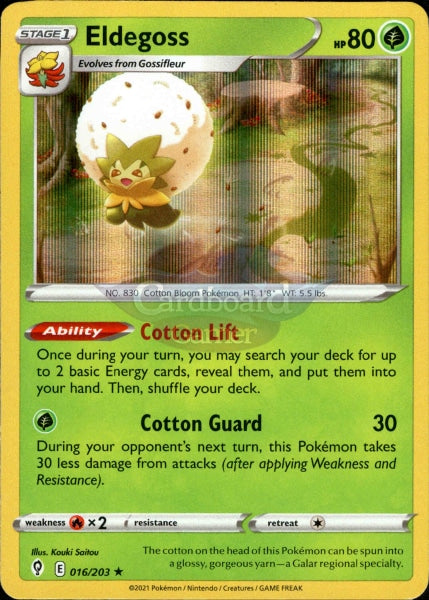 016/203 Eldegoss Holo Rare Evolving Skies Single Card