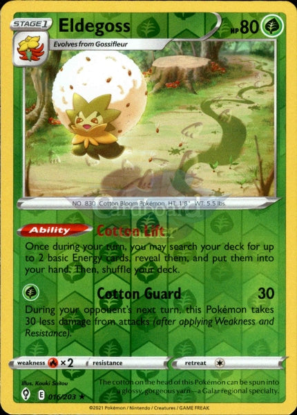 016/203 Eldegoss Reverse Holo Evolving Skies Single Card