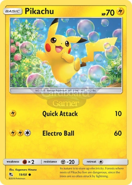 019/68 Pikachu Common Hidden Fates Single Card