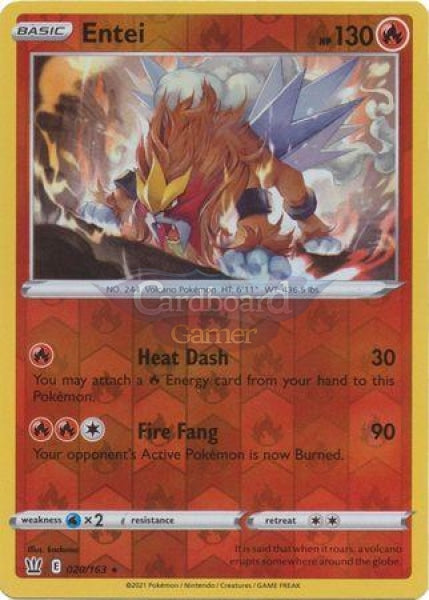 020/163 Entei Holo Reverse Rare Battle Styles Single Card