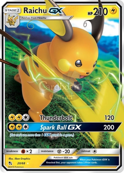 020/68 Raichu Gx Ultra Rare Hidden Fates Single Card