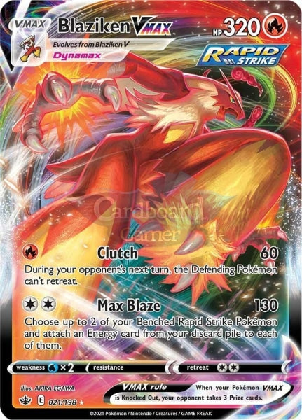 021/198 Blaziken Vmax Ultra Rare Chilling Reign Single Card