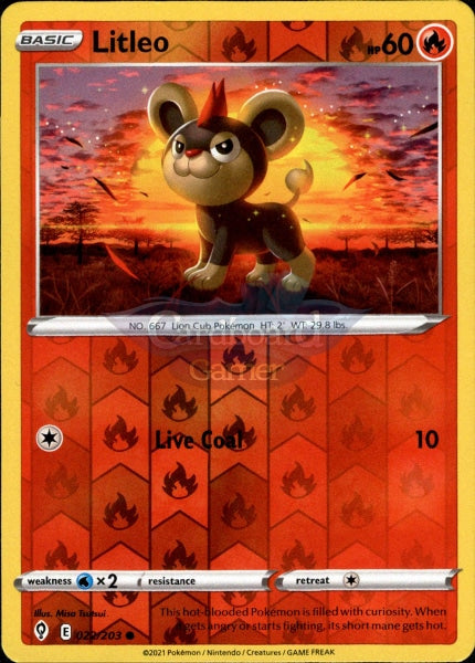 022/203 Litleo Reverse Holo Evolving Skies Single Card