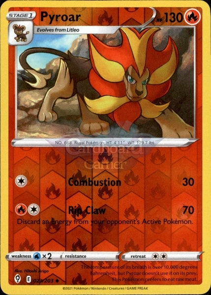 023/203 Pyroar Reverse Holo Evolving Skies Single Card