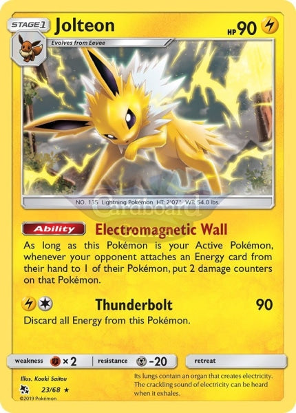 023/68 Jolteon Rare Hidden Fates Single Card