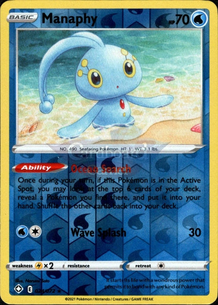 024/07 Manaphy Rare Reverse Holo Shining Fates Single Card