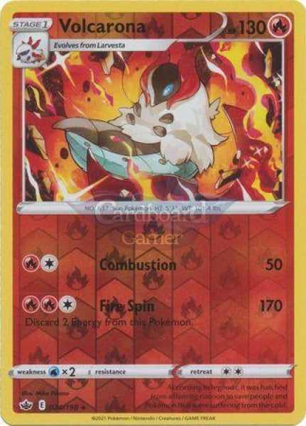 024/198 Volcarona Rare Reverse Holo Chilling Reign Single Card